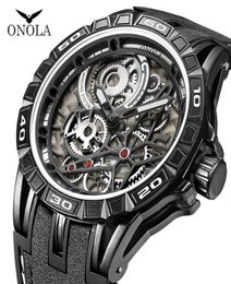 cwp ONOLA watch brand cool quartz male Fashion casual Sport Unique dial Mens Japan Movement military all Black young man2284754
