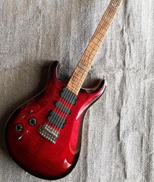 High Quality Left Handed Red Electric Guitar 6 Strings with Flame Maple VeneerRosewood FretboardCustomizable3320740