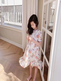 Kids Girls Dress 2021 Summer Baby Girl Lace Dresses Sweet Girls short sleeve flowers Children clothing1123580