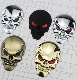 Halloween Car Sticker Skeleton Skull Bone 3d Metal Chrome Car Motor Logo Emblem Badge Sticker Decal Ups Dhl New Arrive Car2092851