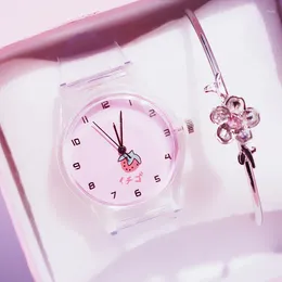 Orologi da polso orologi per ragazze della scuola media versione coreana semplice ragazza simpatica giapponese in stile giapponese morbido trasparente silicone caramelle color co co co