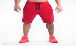 Summer New Cotton Men Shorts CalfLength Gyms Fitness Casual Joggers Red Shorts Sportswear Bodybuilding Shorts Men9157142