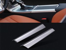 2pcs Stainless steel Central Armrest Box Water Cup Holder trim strips for XC60 S60 V60 Car interior accessories3244545