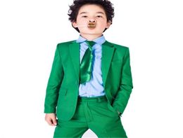Green Boys Suit Wedding Prom Formal Tuxedos Two Piece Page Boy Custom Party Dinner Suit Bespoke GH19056557501