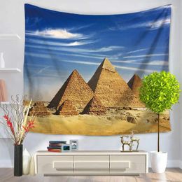 Tapestries Home Decorative Wall Hanging Carpet Tapestry Rectangle Bedspread World Famous Building Pyramid Pattern GT1063