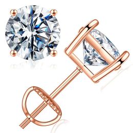 SMILEST Moissanite Spiral Earrings for Women, D-color VVS1 Clarity Laboratory Earrings White Yellow Rose Gold Ruthenium Crimson S Pure Sier Round