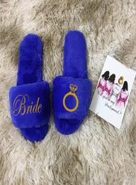 Custom name flur Bride slippers bridesmaid gifts wedding birthday anniversary women gift party favors 5479655