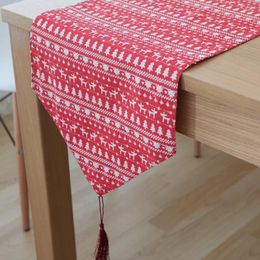 Table Runner WLIARLEO Christmas Red Striped Runners Tables Decoration Party Festival Tafelloper Chemin De