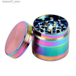 Herb Grinder Tobacco grinder smoking pipe accessories manual Muller 40mm 4-layer zinc alloy rainbow spice cutter Q240408