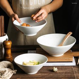 Bowls FANCITY Japanese-style Ceramic Bowl Ramen Tableware Set To Eat Noodles Large Household Noodle Rice Soup Bo