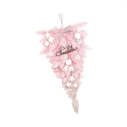 Decorative Flowers 57cm Pink Christmas Upside Down Tree Decoration For Holiday Decor Versatile