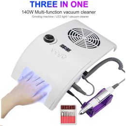 Dryers 3in1 Multifunctional Vacuum Cleaner Led Fast Drying All Nail Polish Metal 35000rpm Manicure Hine Powerful Suction Nail Dust