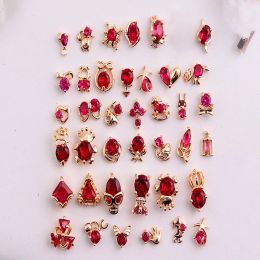 Decorations 50/100Pcs Quality Zircon Nail Art Charms Jewelry Gold Flatback Gem Stones For Nail Art Luxury Accessories Nail Zircon Charms
