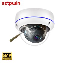 Cameras 5MP Metal Dome POE IP Camera ONVIF H.265 Audio CCTV Camera 3mp FaceDetection Vandalproof IP66 Outdoor Home Security Video System