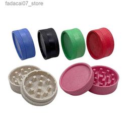 Herb Grinder Portable 2-layer 55MM tobacco crusher biodegradable plastic herbal crusher spice crusher smoking accessories kitchen tools Q240408