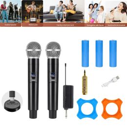 Microphones Wireless Karaoke Dual Handheld Dynamic Microphone Professional Mic Speech Church System Amplifier for Wedding Party Speech Churc