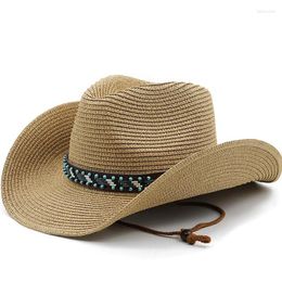 Berets Straw Handmade Western Hat Cowboy Top Women's Outdoor Beach Sun Visor Protection Fashionable