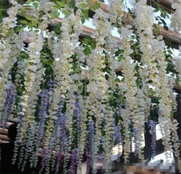 2019 Glamorous Wedding Ideas Elegant Artifical Silk Flower Wisteria Vine Wedding Decorations 3 forks per piece more quantity more 1799377