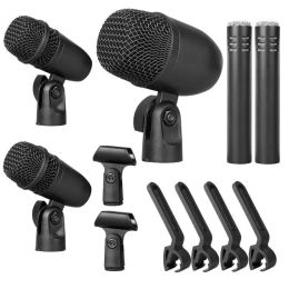 Microphones New Arrivals 5 Kits Stage Drum Microphone Full Metal Bass Snare Tomtom Condenser Dynamic Mic Professional Musical Instrument