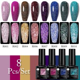 Kits UR SUGAR Glitter Reflective Nail Gel Polish Set Spring Summer Semi Permanent Soak Off UV Led Gel Varnish Kit For Manicures