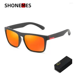 Sunglasses ShoneMes Sports Polarized Men Square Sun Glasses Outdoor Mirror UV400 Eyewear For Driving Fishing