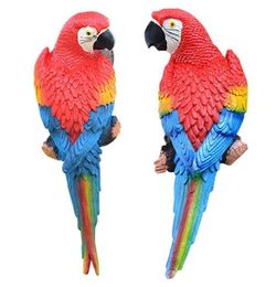Christmas Decorations Resin Parrot Statue Wall Mounted DIY Outdoor Garden Tree Decoration Animal Sculpture Ornament4765943
