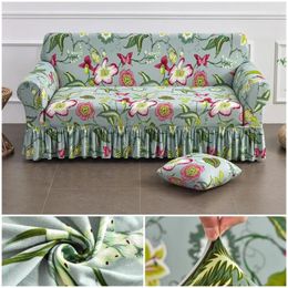 Chair Covers Nordic Flowers Sofa Skirt Cover Stretch Couch Slipcovers With Washable Spandex Furniture Protector For Living Room Decor