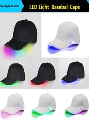 LED Baseba Caps Cotton Black White Shining LED Light Ba Caps Glow In Dark Adjustable Snapback Hats Luminous Party Hats M8459783551