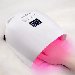 Dryers Professional Nail Drying Lamp for Manicure 86W Wireless Gel Polish Dryer Machine with Handle UV LED Nail Lamp Red Light Manicure