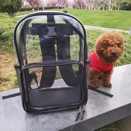 Cat Carriers Pet Bag PVC Waterproof Transparent School See Backpacks High Quality Large Capacity Backpack Solid Clear