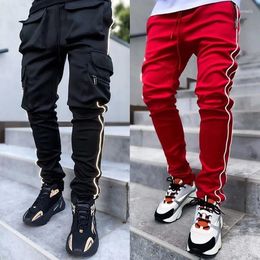 Men's Pants Spring And Autumn Trend Sports Casual Trendy Brand Loose Straight Reflective Running Training