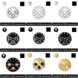 Kits Replace the 29mm watch dial, the green luminous dial is applicable to the modified parts of the VK63 quartz movement watch, an