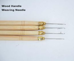 Hook Needles Wig Tools Hair Extension Wooden Handle Weaving Needle6852118