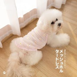 Dog Apparel Pet Cute Suspender Skirt Spring And Summer Small Daisy Mesh Breathable Thin Princess Clothes For Dogs Boy