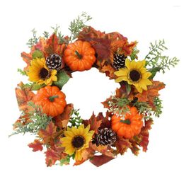 Decorative Flowers Wreath Halloween Prop Holiday Decoration Simulated Home Festival Fall Garland Autumn