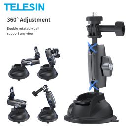 Cameras TELESIN Car Suction Cup Phone Holder 360° Adjustable 1/4 Standard Adapter For GoPro Hero 10 9 8 7 6 Insta360 Osmo Action Camera