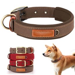 Dog Collars Durable Padded Collar Adjustable Nylon Pet Training Walking Strong For Small Medium Dogs Pitbull Pug Red