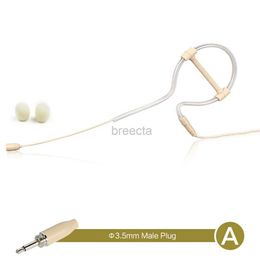 Microphones durable Headworn Microphone 3.5mm 3 Pin 4 Pin Beige Single Earhook Headset Mic XLR Plug Stage Chapel Lecturers Mic 240408