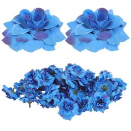 Decorative Flowers 50 Pcs Outdoor Bride Christmas Tree Decorations Silk Rose Heads Artificial Flower For The Cemetery