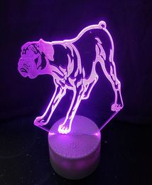 3D Boxer Dog Colorful Table Lamp Touch Control 7 Color Changing Acrylic Baby Night Light USB Decorative Kids Christmas Gifts7693179