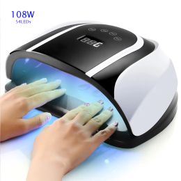 Guns Nail Dryer 54 Pcs Light Bead Big Space Led Uv Lamp for Manicure Quick Curing with Motion Sensing Lcd Display Nail Lamp