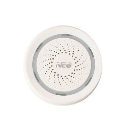 Detector NEO NASAB02WT Temperature Humidity Alarm Sensor Wifi Siren Tuya Compatiable With Echo Google Home Assistant