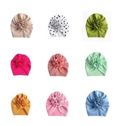 18 Colours Cute Big Bow Hairband Hats Baby Kids Toddler Elastic Caps Sunflower Turban Head Wraps Bowknot Hair Accessories3620386
