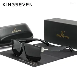 Sunglasses KINGSEVEN Excellent Quality Retro Polarised Lens Women Men Square Frame Decorative Pattern Sun Glasses UV400 Goggles