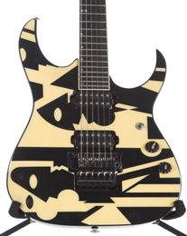 1997 JPM100 P3 John Petrucci Signature Picasso Cream Electric Guitar Floyd Rose Tremolo Locking Nut Black Hardware8405177