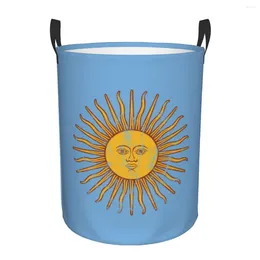 Laundry Bags Flag Of Argentina Basket Foldable Large Clothes Storage Bin Sun May Baby Hamper