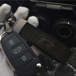 NEW VW Car Black Matte Leather Keychain Keyring Key Case Holder For R5927266