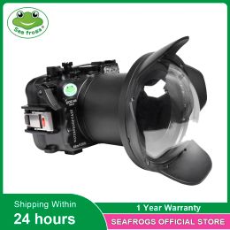 Cameras Seafrogs 40m/130ft Underwater Camera Housing Case For Canon EOS M6 Mark II diving Camera case