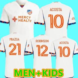 2024 FC Cincinnati Soccer Jerseys Kids Kit Man 24 Football Shirt Home Blue Away White BOUPENDZA ACOSTA ROBINSON MIAZGA BARREAL Goalkeeper