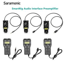 Microphones Saramonic SmartRig Audio Interface Preamplifier for XLR Microphone 6.3mm Guitar Smartphone iPhone Youtube Recording Streaming